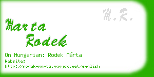 marta rodek business card